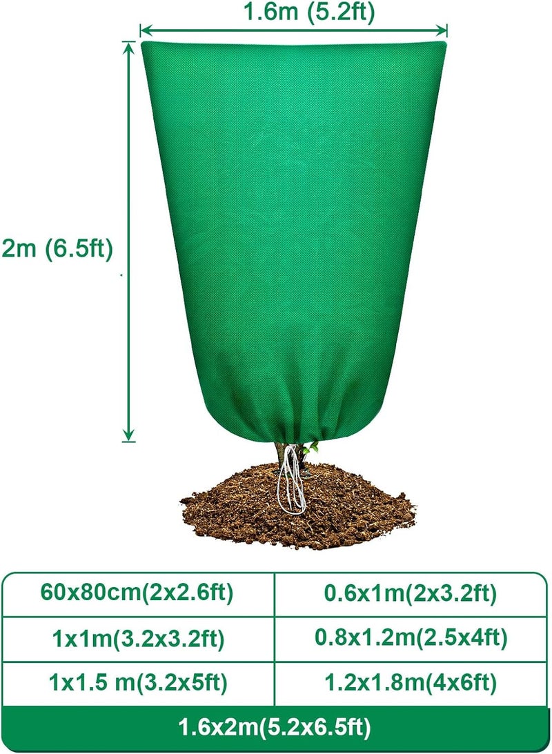 Abimars Thicker Plant Covers Freeze Protection Jacket 2.36 oz/yd², 5.2'x6.5' Reusable Winter Plant Covers with Drawstring & Zipper, 2 Pack Light, Porous Fabric for Plant Breathing - Image 2